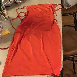 Nice red body fitting criss cross dress size medium